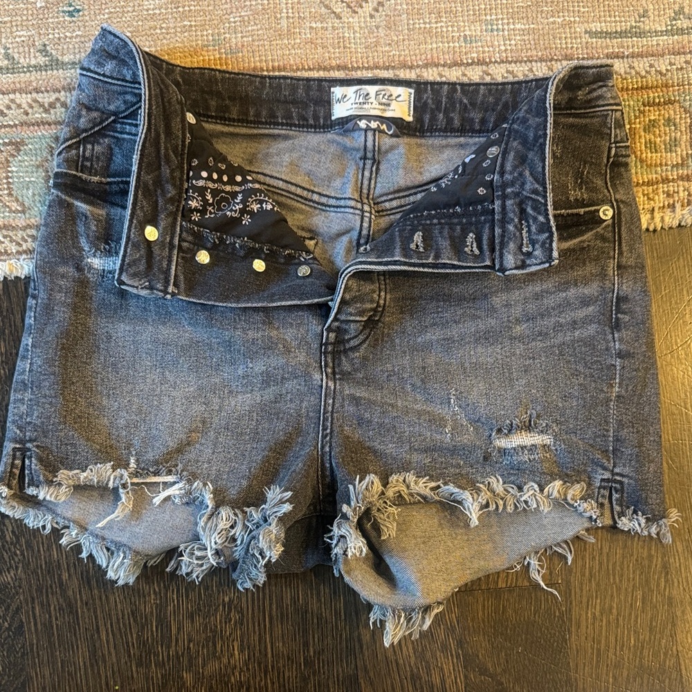 We The Free Frayed Hem Denim Shorts